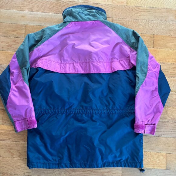 VTG COLUMBIA Ski Jacket Womens L Color Block Williwaw 90s Nylon Parka Blue Pink - Picture 2 of 11